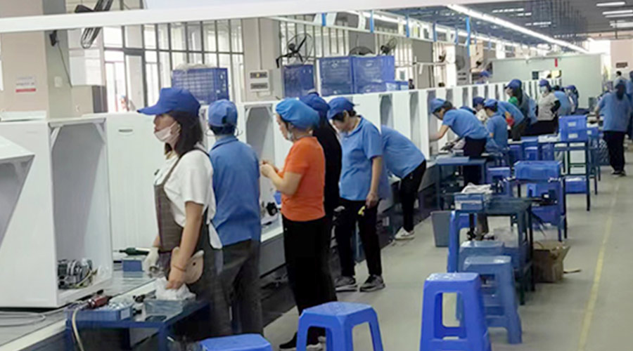 生產(chǎn)實況！金環(huán)電器開展客戶TCL滾筒衣服烘干機生產(chǎn)